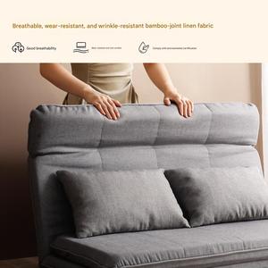Canapé-<span class=keywords><strong>lit</strong></span> double de style japonais Kino pour salon, chambre à coucher, sol, pliable, avec appui-tête et dossier confortables - Product Image 3