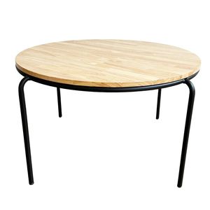 Mesa Redonda de Diseño Moderno para Preescolar KGD022, Muebles Infantiles con Tablero de Madera y Patas de Hierro Multicolor para Escuela y Comedor - Product Image 2