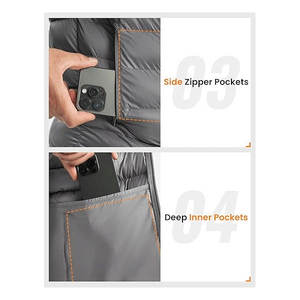 Chaqueta de invierno acolchada con aislamiento empacable ligera para hombre, abrigo hinchado alternativo de plumón resistente al agua de alta calidad - Product Image 6