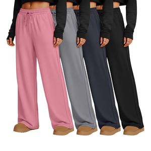 Pantalones Deportivos de Cintura Alta para Mujer, Estilo Jogger, Holgados, Casuales, de Pierna Ancha, con Cordón Elástico - Product Image 1