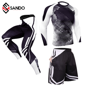 ชุดเสื้อกางเกงและกางเกงรัดรูปแขนยาวสำหรับผู้ชายชุดผ้าโพลีเอสเตอร์แบบเรียบพิมพ์ซับลิเมชันงานตามสั่ง - Product Image 5