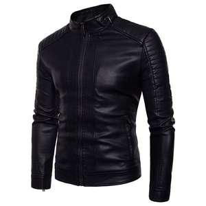 Chaqueta de Cuero Suede Marrón Oscuro, Chaqueta de Motociclista de Cuero PU Marrón Personalizada OEM, Chaqueta Clásica de Cuero Suede para Hombre - Product Image 4