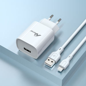 2.4A 1M 12W iPhone chargeur TC-138-IP adaptateur ABS blanc Câble de charge électrique USB - Product Image 4