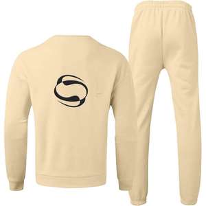 Conjunto Deportivo de Hombre, Sudadera y Pantalones Deportivos Gruesos de Algodón, Estampado Lavado Ácido, con Parche Bordado - Product Image 3