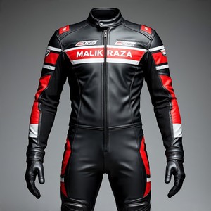 Traje de cuero de moto personalizado al por mayor Malik Raza | Equipo de carreras aprobado por la CE MOQ bajo - Product Image 2