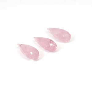 Quartz rose de qualité AAA, opaque, facetté, en forme de goutte, couleur améthyste, taille trillion, forme poire, cabochon calibré 8 mm - Product Image 2