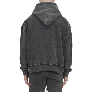 Venta al por mayor sudaderas con capucha de gran tamaño 100% algodón sudaderas con capucha Vintage ácido lavado Unisex impreso hombres sudaderas con capucha - Product Image 6