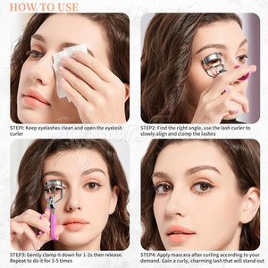 Rizador de pestañas ergonómico con logotipo personalizado y almohadillas de silicona reemplazables para uso diario - Product Image 6