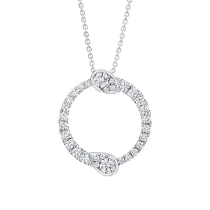 Premium Quality Circle Lab Grown Diamond 925 Sterling Silver Plated Pendant Cuban Link <b>Chain</b> Necklace Hip Hop <b>Iced</b> Gift Women - Product Image 1