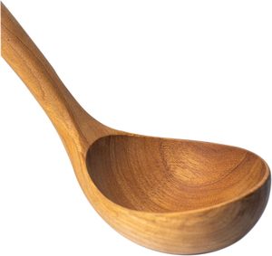 Cucharón de sopa de madera de teca, utensilios de madera de teca de 11,5 pulgadas de largo, cucharón de sopa de madera, cucharón de mango largo para cocinar teca Natural - Product Image 2