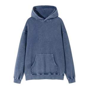 Sweat-shirts à capuche pour hommes en coton délavé, surdimensionnés, personnalisables, streetwear basique, sweat-shirts en molleton français pour hommes, en coton, à capuche - Product Image 2
