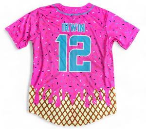 Haute qualité personnalisé transfert de chaleur imprimé 100% Polyester Baseball Softball maillots antibactérien respirant unisexe ensembles porter - Product Image 5