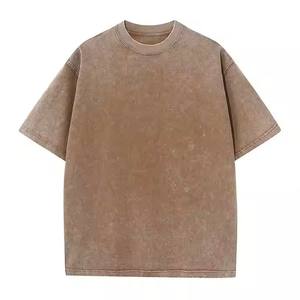 T-shirts pour hommes de haute qualité personnalisés du fabricant Design d'été délavé à l'acide Épaule ample 100% coton Plusieurs couleurs - Product Image 2