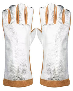 Gants de soudage TIG en cuir de chèvre de qualité supérieure pour la sécurité industrielle, paume en cuir grainé, cuir fendu, manchette longue, résistants à la chaleur - Product Image 2