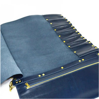 Bolsa Portaherramientas de Cocina de Cuero Genuino Hecha a Mano, Estilo Vintage, Ideal para Viajes, Multiusos, Enrollable, para Chefs Profesionales