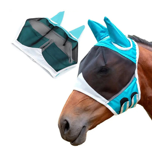 Equipo transpirable para el cuidado del caballo con protección para las orejas Máscara de mosca de caballo de malla - Product Image 5