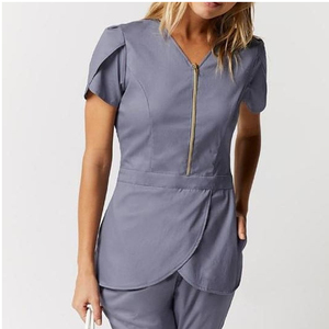 Vente en gros, uniforme unisexe gris blouses médicales hôpitaux vestes de médecin de beauté uniforme d'infirmière Logo personnalisé blouses médicales pour femmes - Product Image 3