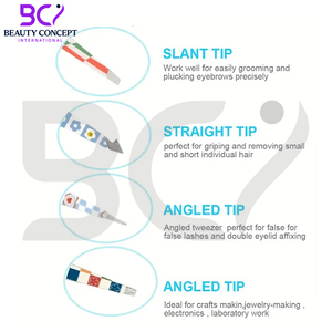 Pince à épiler en acier inoxydable à pointe inclinée à 25 degrés pour femmes, pour le façonnage et l'entretien des sourcils et des contours du visage - Product Image 3