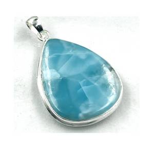 Venta al por mayor de colgantes de plata que marcan tendencia para niños con amuletos hinduistas únicos Larimar piedra preciosa diamante diseño clásico - Product Image 6
