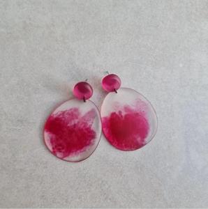 Boucles d'oreilles créoles en résine faites à la main, grandes boucles d'oreilles en forme de beignets aquatiques, cercles pour les fêtes, les mariages, les événements, boucles d'oreilles pour filles au meilleur prix - Product Image 1