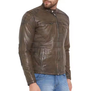 Custom Made Men's Coated <b>Winter</b> <b>Leather</b> <b>Jacket</b>-High Quality Eco-Friendly Casual Front Logo - Product Image 3