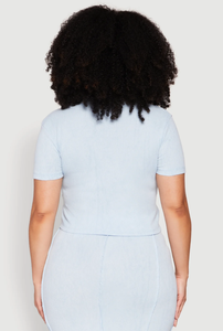 Top Trending Camiseta de mujer Calidad hecha a medida Tallas grandes Pintuck Manga corta OEM/ODM Proveedores de ropa a granel Bangladesh - Product Image 5