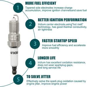 Juego de 6 bujías de iridio Fit 12621258 41-110 41-985 41-962 12680072 para Ford Taurus Mazda Tribute Mercury <span class=keywords><strong>Sable</strong></span> - Product Image 4