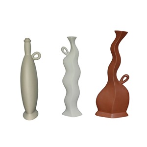 Jarrón blanco redondo con asa de doble cara para una decoración elegante con una larga exhibición de eventos perfecta para bodas y estilo del hogar - Product Image 2