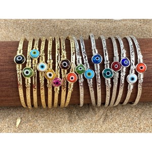 Trendy Gold & Silver Plated Fashion Bracelets & <b>Bangles</b> Colorful Evil Eye <b>Charm</b> for Resale Appeal - Product Image 2