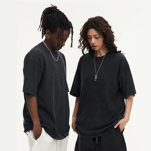 Unisex Oversized 300Gsm Heavy Cotton T-Shirt Acid Wash Vintage Design Custom Logo 100% Cotton Screen Fitness <b>Dropshipping</b> Men's - Product Image 5