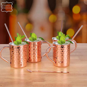 Tasse en métal martelé plaqué cuivre de Moscou de vente chaude pour les boissons de bière de café de parties - Product Image 6