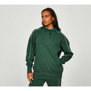 Ensemble de survêtements deux pièces pour femmes de haute qualité survêtements personnalisés avec pantalon évasé solide et col à capuche pour l'entraînement sportif - Product Image 3