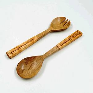Accesorios Únicos para el Hogar, Juego de Servidores de Ensalada de Acacia, Ecológicos, Aptos para Lavavajillas, Utensilios para Ensalada, Hechos en India - Product Image 3