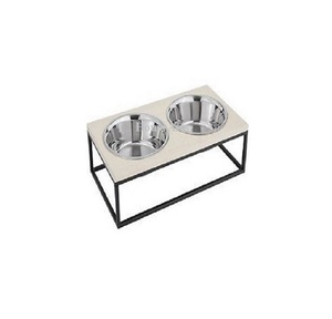 Tazones para Perros de Diseño Moderno en Forma Cuadrada, Tazón para Perros de Acero Inoxidable de la Mejor Calidad con Soporte de Madera - Product Image 4