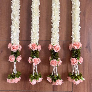 Guirlande de fleurs de jasmin en tissu rose lourd, décoration florale pour le festival de Diwali, guirlande de perles pour plafond, décoration de fête d'anniversaire, décoration d'événement - Product Image 1