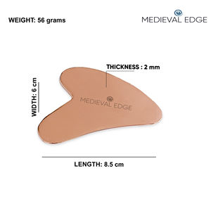 เครื่องนวดหน้ากัวซาทำจากทองแดงพรีเมี่ยมผิวกระจ่างใสแบบดั้งเดิมจากโรงงานอินเดียสำหรับการไหลเวียนโลหิตและลดริ้วรอย - Product Image 6