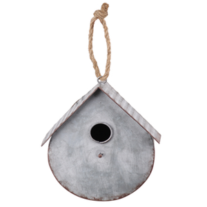 Maison d'oiseau suspendue en métal à la main à la mode pour accrocher métal gris 2 étages 24x15x26cm décoration fournitures pour animaux de compagnie - Product Image 6