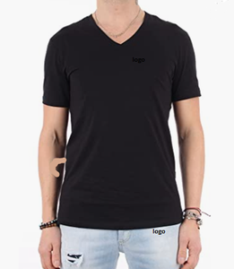 เสื้อยืดคอวีธรรมดาสำหรับผู้ชาย,เสื้อยืดผ้าฝ้าย100% พิมพ์ลายได้ตามต้องการคุณภาพโลโก้ผลิตจากบังคลาเทศ - Product Image 4