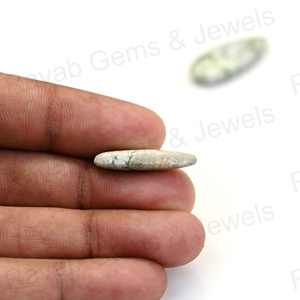 Más vendido Natural liso 10x25mm variscita turquesa Flatback largo forma de pera cabujón piedra preciosa para hacer joyería proveedor - Product Image 4