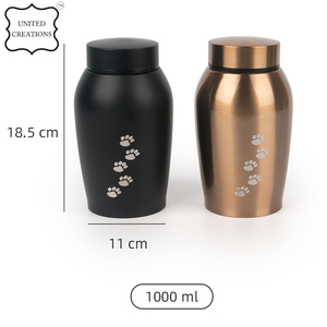 Urnes de crémation noires et dorées en émail avec des urnes de crémation de couleur noire avec des cendres faites à la main en forme de patte - Product Image 4