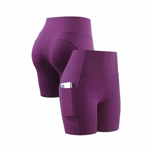 Pantalones cortos deportivos Mujer Anti-stripping Cintura alta Retracción Pantalones cortos para correr GYM Fitness Lulu Yoga Shorts - Product Image 2
