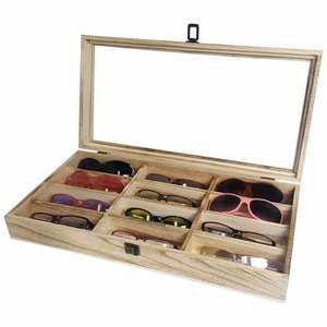 Innovative Open-Closure <b>Wood</b> <b>Sunglasses</b> Storage Organizer Craft Storage Jewelry and Makeup Countertop Organizer - Product Image 3