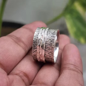 Anillo de Plata de Ley 925 de Alta Calidad con Diseño Floral Antiguo, Joyería Hecha a Mano de Estilo Bohemio para Mujer, Uso Diario, Regalo para Todos - Product Image 1