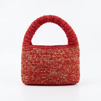 Mini sacs à main bohèmes en raphia avec bandoulière, fermeture ouverte, toutes saisons, sacs pour femmes, options de couleurs rouge, vert, bleu
