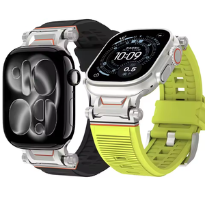 Tali jam tangan silikon mewah tanpa celah, untuk tali jam tangan olahraga TPU lembut Ultra 3 2 49mm untuk seri 11 10 9 8 46mm 45mm 44mm 42mm - Product Image 1