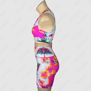 Ensemble d'entraînement personnalisé pour femmes Nouveau design Short de sport taille haute pour le levage des hanches Soutien-gorge de yoga à une épaule en coton doux pour la gym - Product Image 4