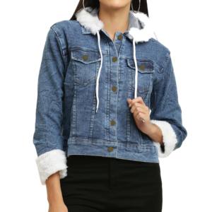 Nouveaux vêtements respirants à la mode pour femmes avec rembourrage en coton pour filles Meilleure veste en denim matelassée pour l'hiver - Product Image 4