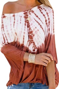 Venta al por mayor verano túnica floral Vestidos cortos manga larga Tie Dye dulce estilo botón decoración tejido cintura natural lavable - Product Image 4