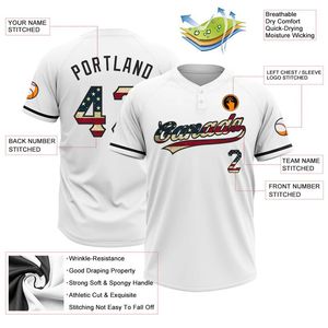 Benutzer definierte Sublimation White Jersey mit Buchstaben Softball & Baseball <span class=keywords><strong>2</strong></span>-Button Club Jersey Whole Sale - Product Image 3