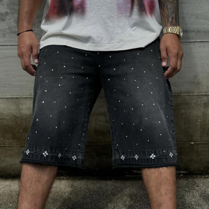 Shorts en jean vintage lavés, style streetwear, sur mesure pour homme - Product Image 5